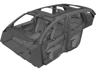 Interior Audi Q7 (2009) 3D Model
