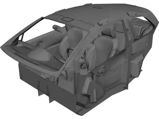 Interior Toyota Yaris S (2008) 3D Model