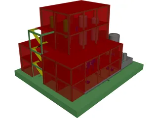 Alcohol Distillery CAD 3D Model