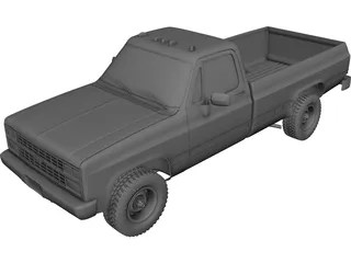 Chevrolet K20 Pickup (1987) 3D Model
