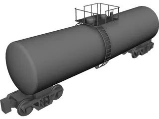 Tanker Rail Car CAD 3D Model