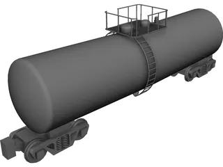 Tanker Rail Car 3D Model