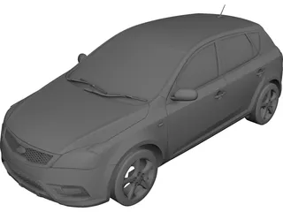 Kia Ceed (2010) 3D Model 3D Preview