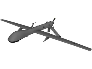 General Atomics MQ-1 Predator UAV Drone CAD 3D Model