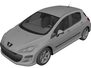 Peugeot 308 (2008) 3D Model 3D Preview