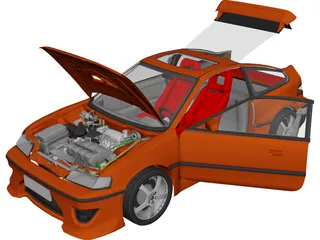 Honda CRX 3D Model