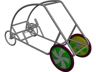 Shell Eco Marathon Car Chassis CAD 3D Model