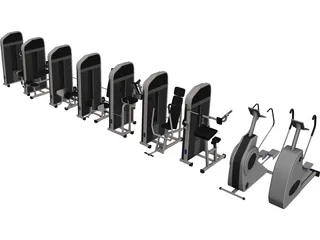 Fitness Equipment Collection 3D Model 3D Preview