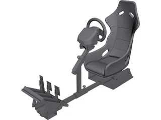 Gamer Race Seat CAD 3D Model