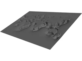 Earth Map 3D Model