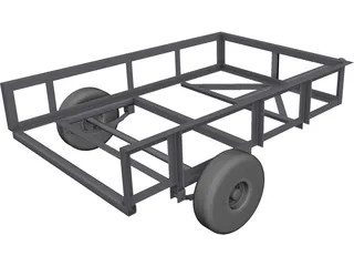 Trailer Utility 4x6 CAD 3D Model