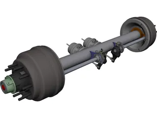 Axle Trailer CAD 3D Model