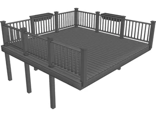 Wooden Deck 3D Model