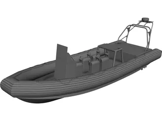 Rigid Inflatable Boat CAD 3D Model