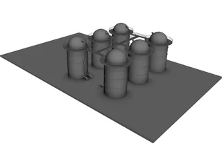 Silos Complex 3D Model