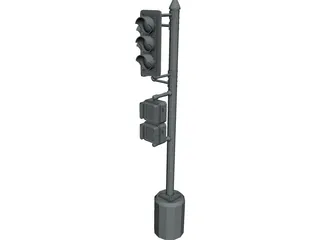 Traffic Signal Post 3D Model