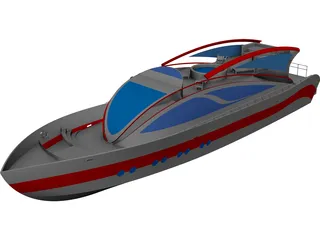 Super Yacht 34M CAD 3D Model