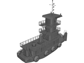 Empurrador Naval Norte CAD 3D Model