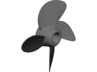 Propeller 4 Blade CAD 3D Model