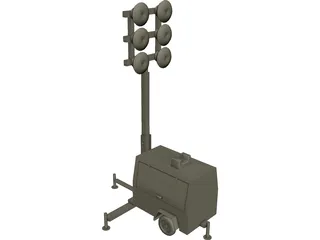 Light Tower CAD 3D Model