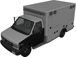 Ford E350 Ambulance 3D Model 3D Preview
