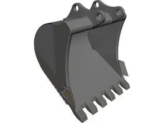 Excavator Bucket CAD 3D Model