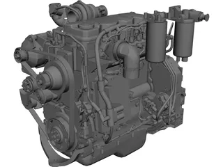 Engine Cummins QSB4.5TAA CAD 3D Model