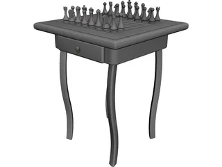 Chess Desk CAD 3D Model
