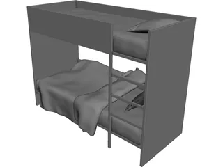 Children Stacked Bed 3D Model