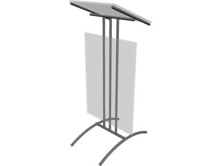 Glass Lectern Podium 3D Model