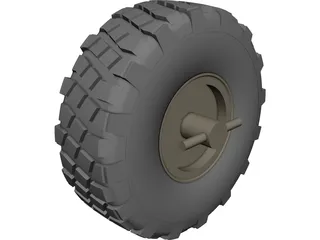 HMMWV Mud Tire CAD 3D Model