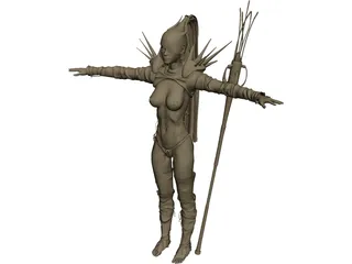 Woman Fighter 3D Model
