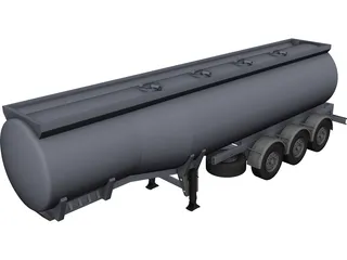 Tanker Semi Trailer 3D Model