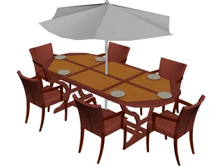 Picnic Table 3D Model