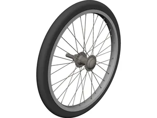 Bicycle Wheel 20 Inch CAD 3D Model