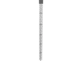 Self-Sustaining Steel Tower 36 Meters 3D Model