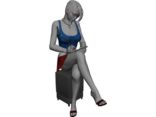 Woman Writing 3D Model