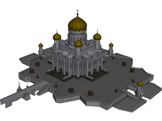 Taj Mahal Mosque 3D Model