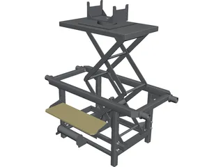 Trolley with Hidraulic Lifter CAD 3D Model