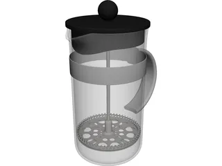 French Press CAD 3D Model