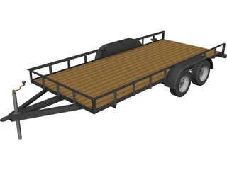 Car Hauling Trailer CAD 3D Model