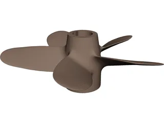 Propeller 5 Blades CAD 3D Model