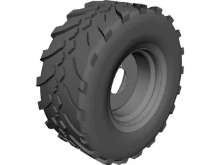 Whell and Tyre 650 65R30.5 CAD 3D Model
