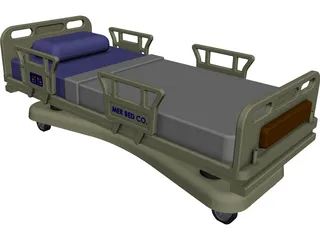 Hospital Bed 3D Model 3D Preview