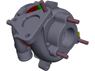 Garrett GT15 Turbocharger CAD 3D Model