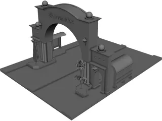 Welcome Arch Town Entry 3D Model