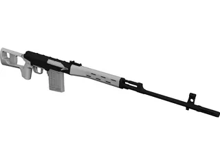 SVD Dragunov Sniper Rifle CAD 3D Model