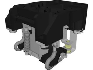 Schneider Power Relay DPDT 199AX-15 CAD 3D Model