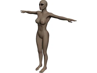 Girl Teen Nude 3D Model