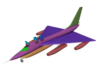 Convair B-58 Hustler Bomber CAD 3D Model